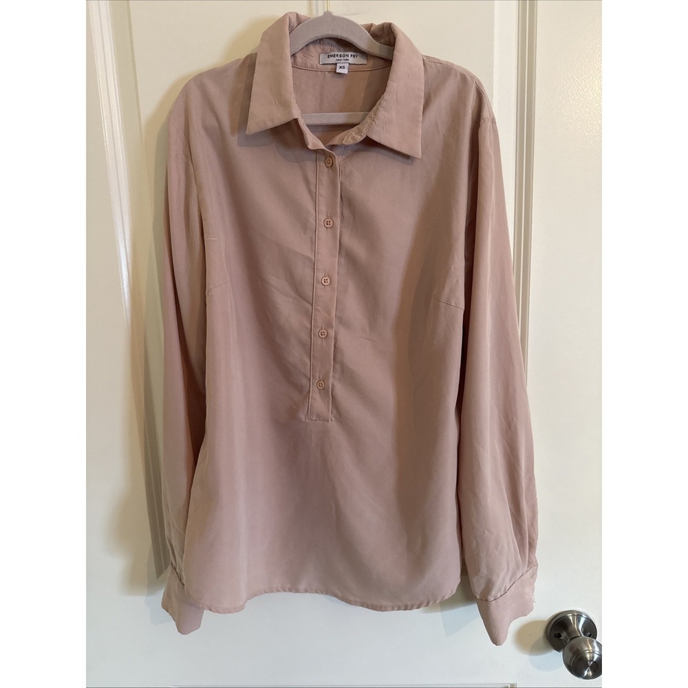 Emerson Fry Long Sleeve Peach‎ Tencel Blouse Size XS